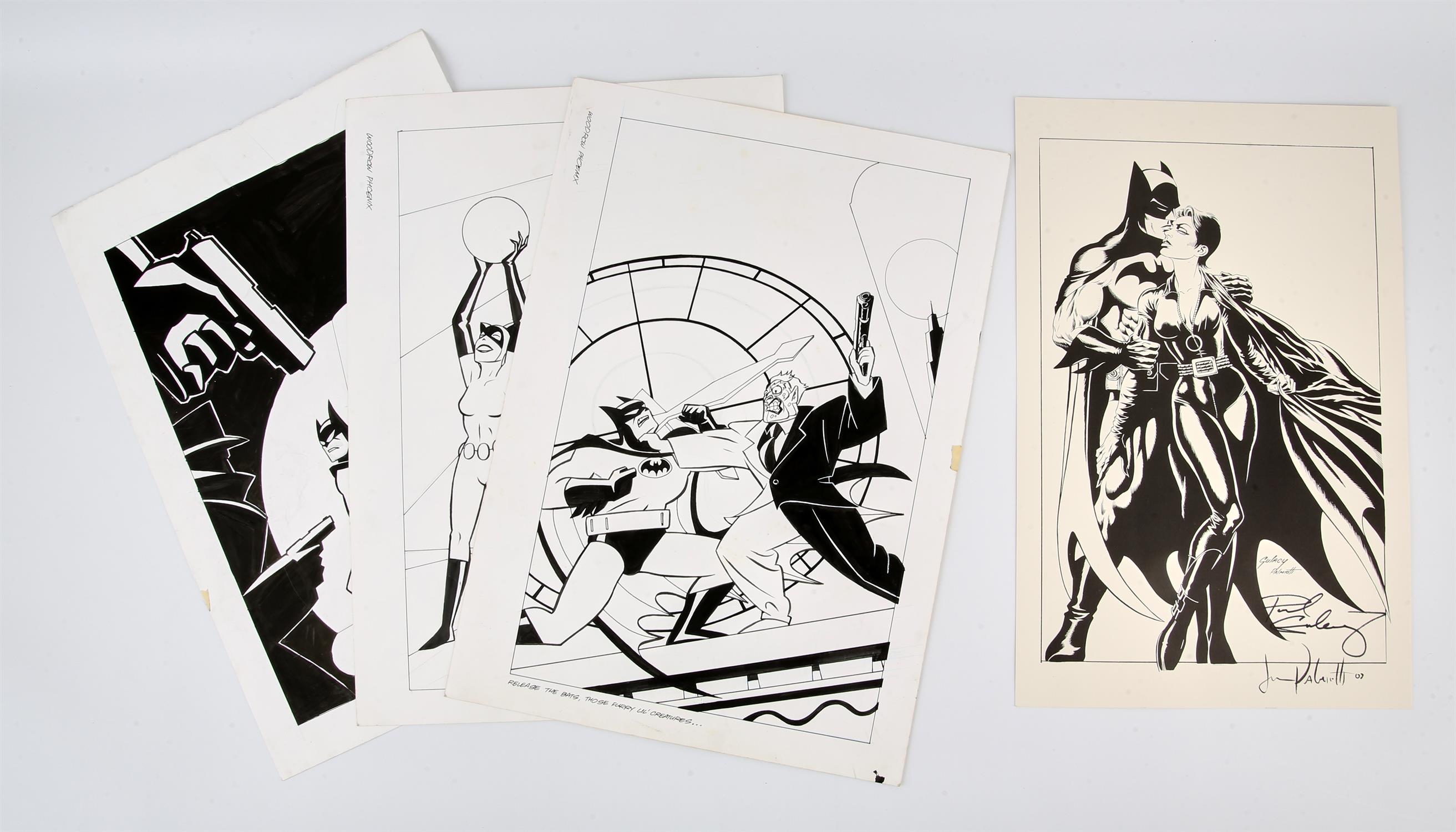Batman original art pages and art print. Batman Adventures (1st series 1993) comic book art by