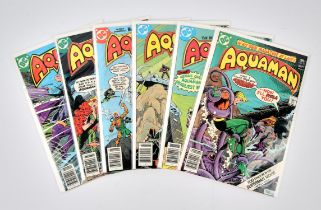 DC Comics: Aquaman. A group of comics featuring notable covers and issues (1977 onwards).