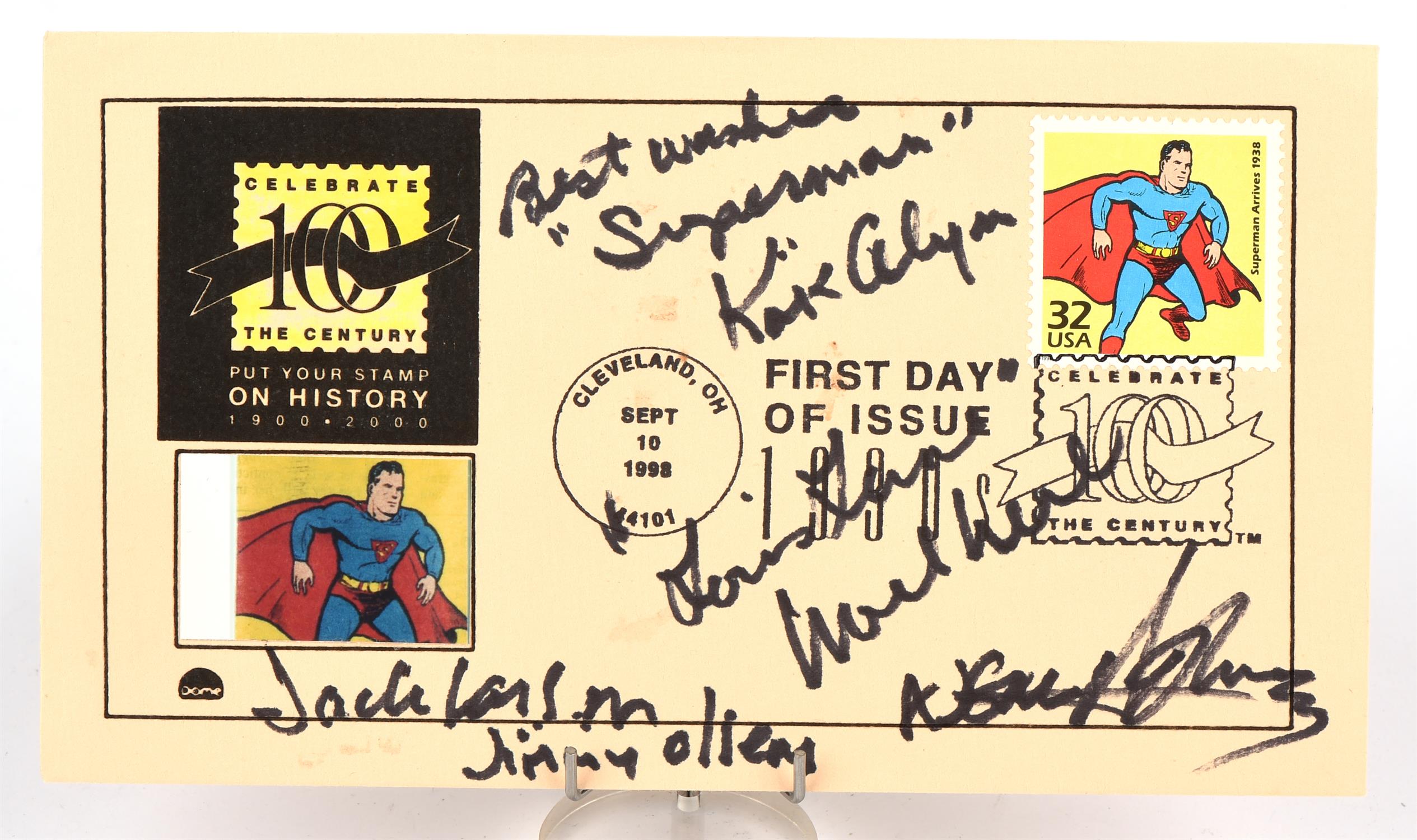 DC comics: Superman. An Autographed US. First Day Cover, Signed by Kirk Alyn, Jack Larson, - Image 2 of 3