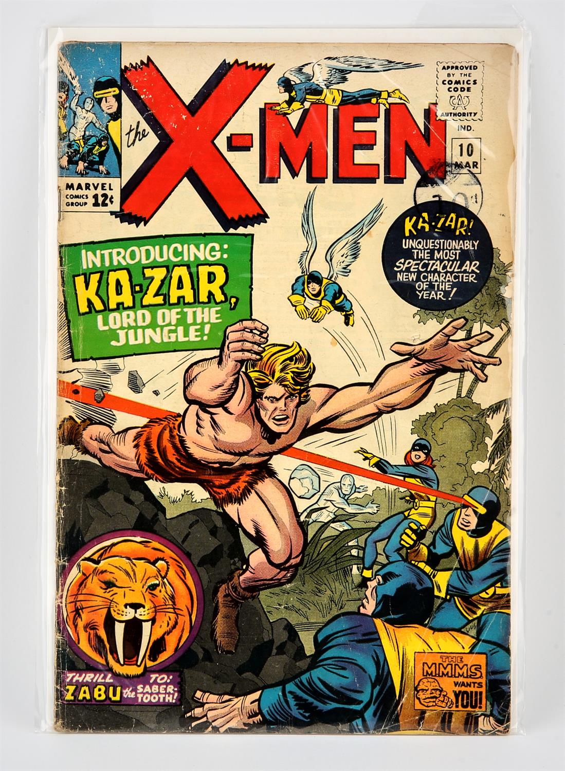 Marvel Comics: Uncanny X-Men No. 10 featuring the 1st appearance of Ka-Zar and others (1965).