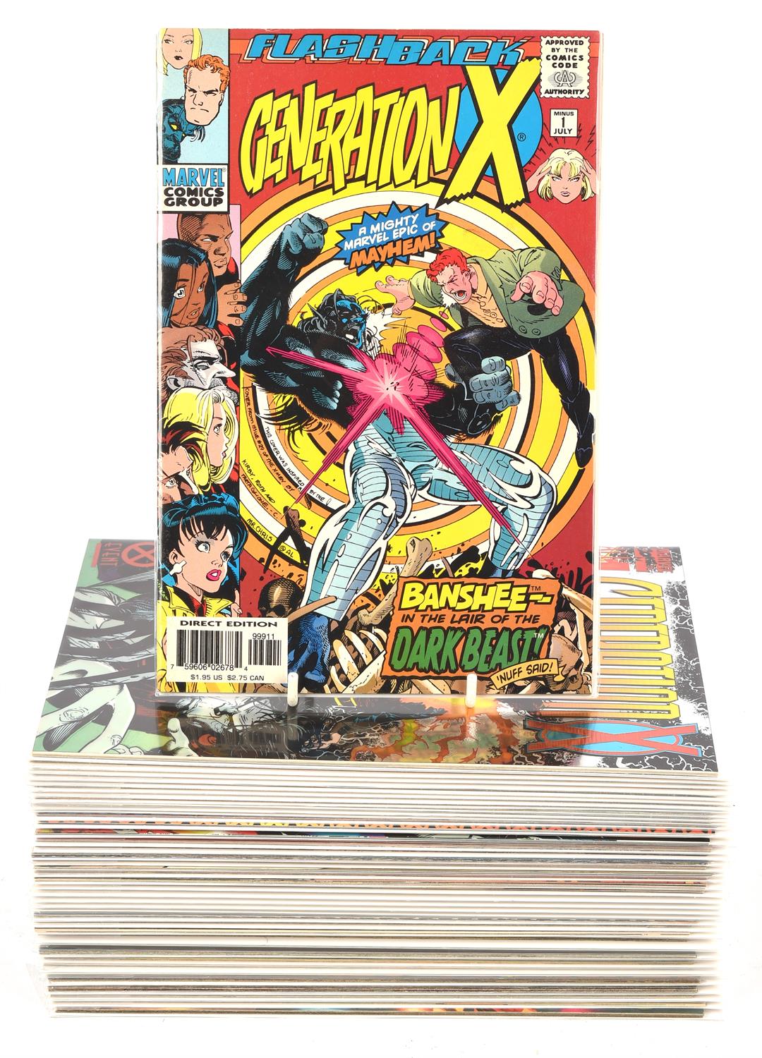 Marvel Comics: Generation X comics. A group of forty-five (45) copper-age comic book issues