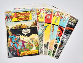 DC comics: Action comics (Superman). A collection of 6 noteworthy issues (1972 onwards).