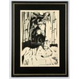 A framed Horror art print by renowned British comics/horror illustrator John Bolton,