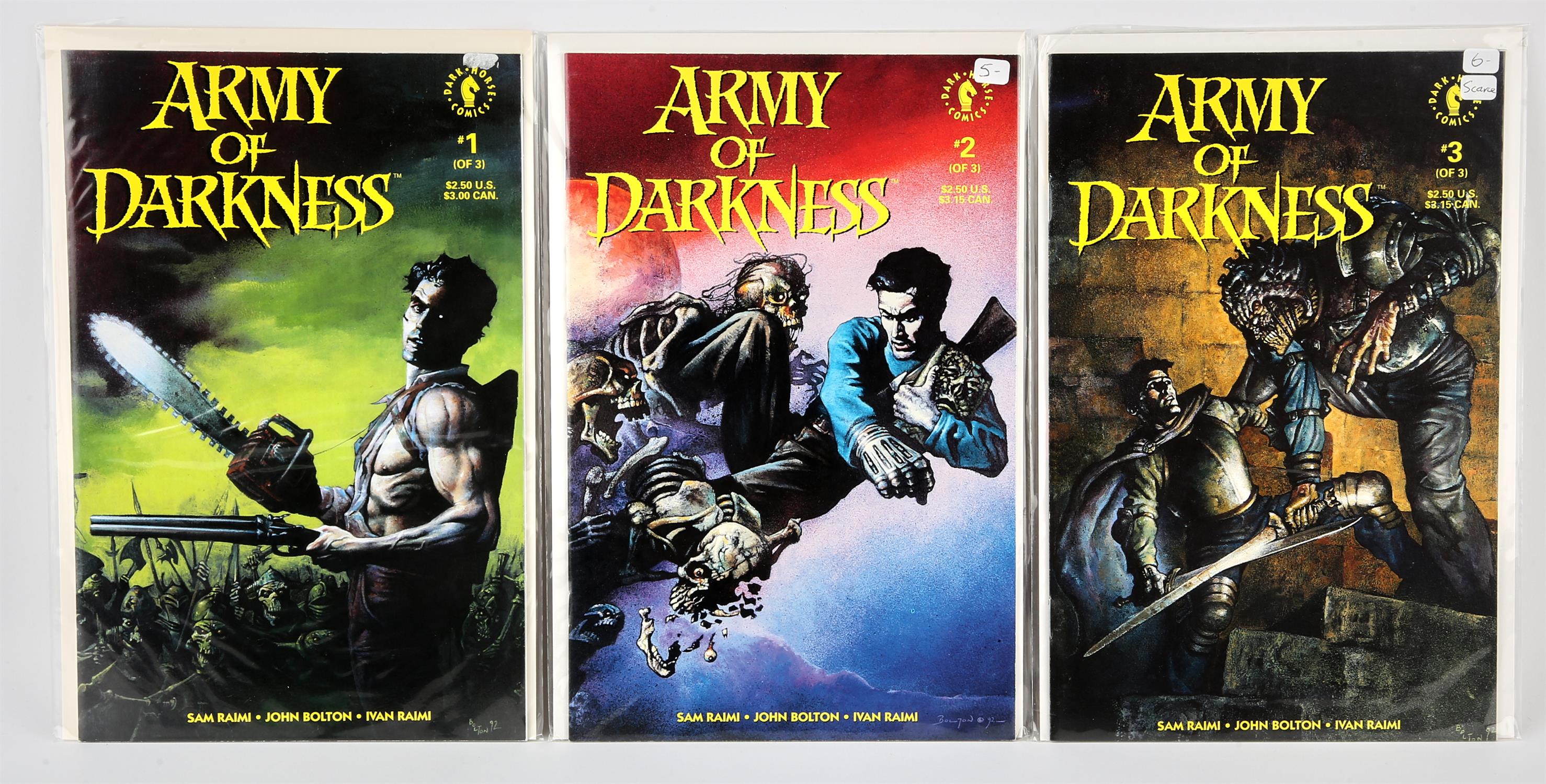 Dark Horse Comics: Army of Darkness Nos. 1,2 & 3 (1992). The 1st appearance of the Army of