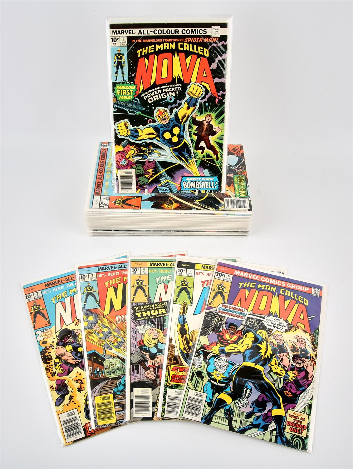 Marvel Comics: Nova, a group of 28 comics featuring key 1st appearance and notable issues (1976