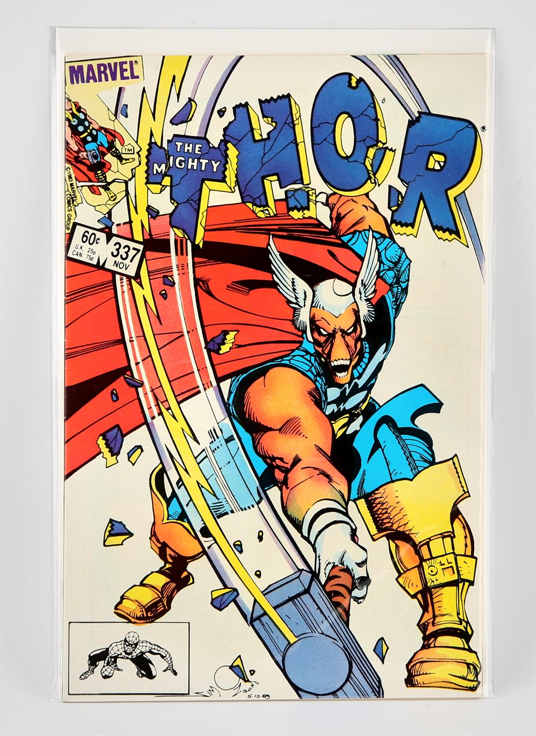 Marvel Comics: The Mighty Thor No. 337 featuring the 1st appearance of Beta Rey Bill (1983).