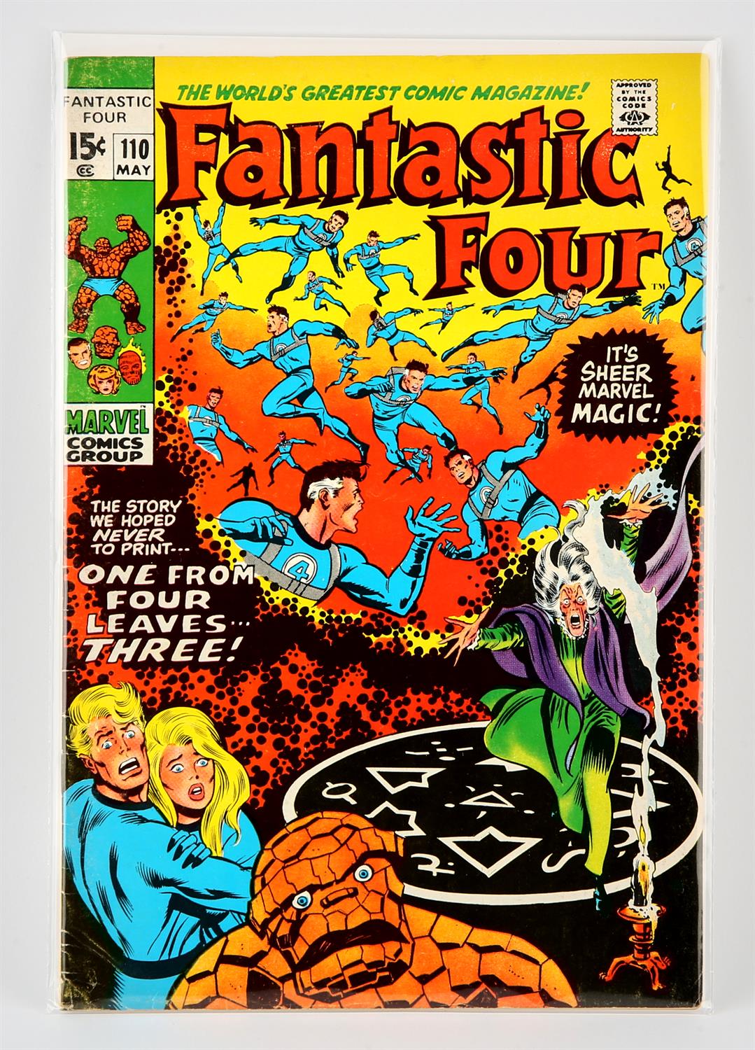 Marvel Comics: Fantastic Four No. 110 featuring the 1st cover appearance of Agatha Harkness (1971).