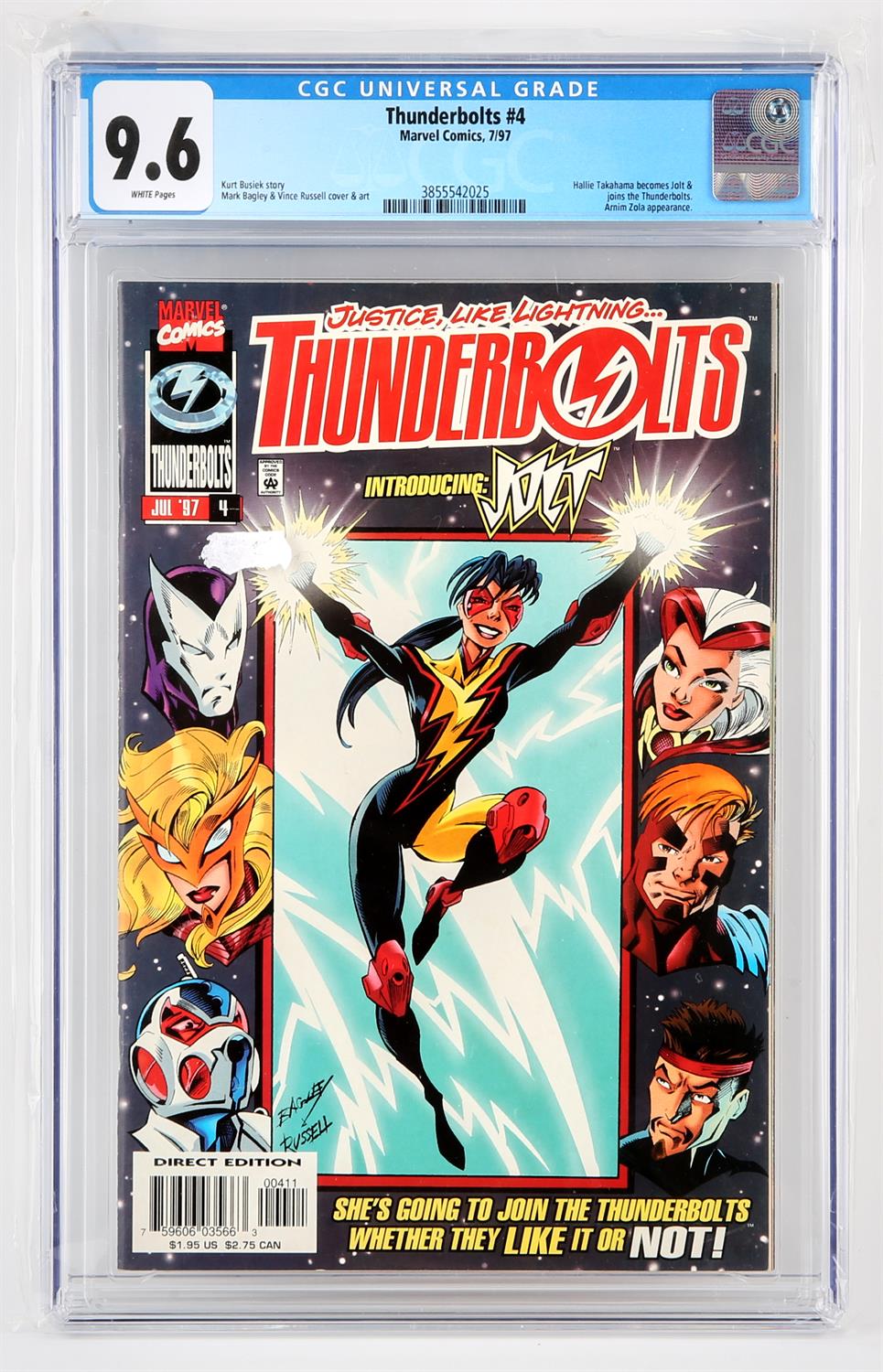 Marvel Comics: Thunderbolts No. 4, (July 1997) CGC Universal Grade 9.6. White pages.