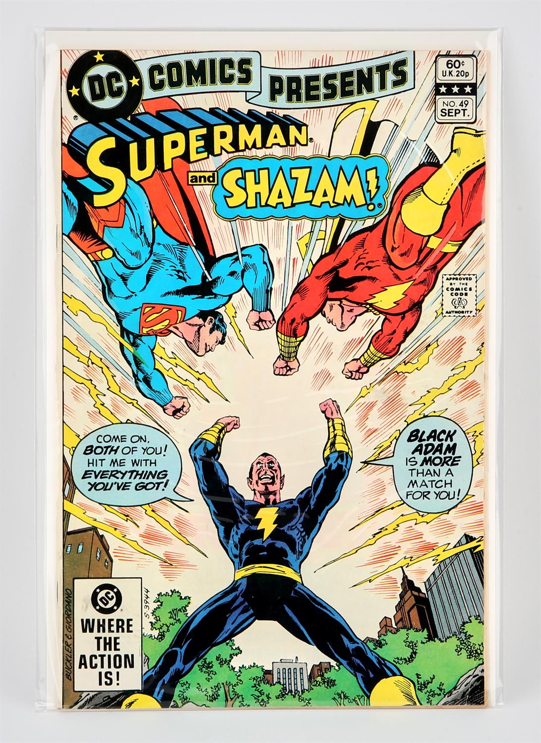 DC Comics: DC Comics Presents No. 49 featuring the 1st battle between Superman vs Black Adam (1980).