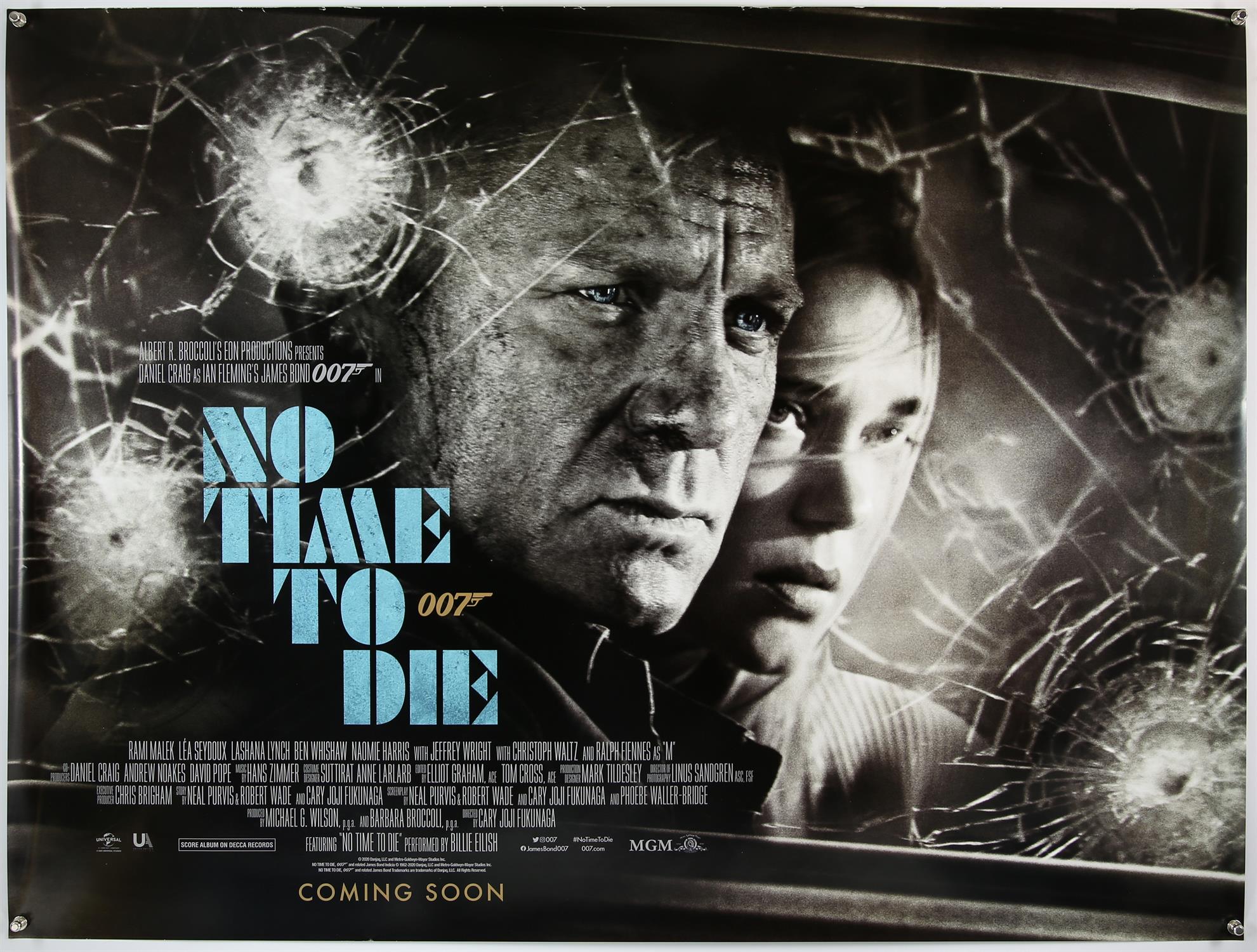 James Bond No Time To Die (2020) Five British Quad teaser film posters, all rolled, - Image 3 of 3