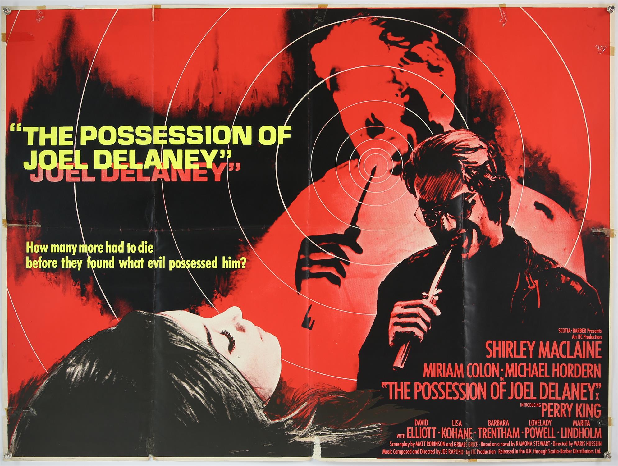 Four British Quad film posters for Horrors including The Possession of Joel Delaney (1972) starring