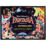 Walt Disney's Fantasia (R-1960's) British Quad film poster, folded, 30 x 40 inches.