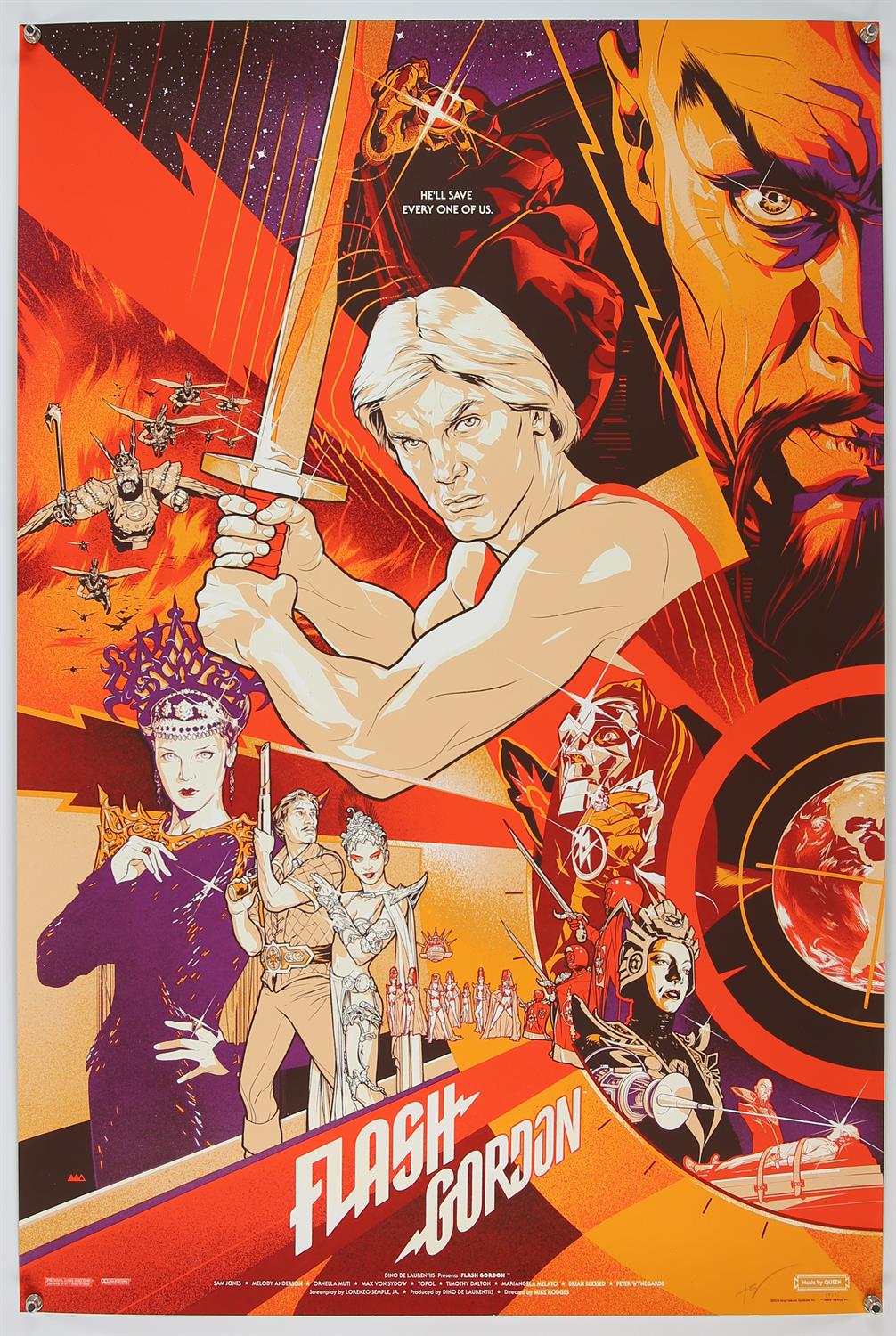 Flash Gordon Trip to Mars (1938) Mondo limited edition print, hand numbered, artwork by Martin