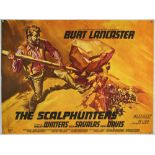 Six British Quad film posters for westerns including The Scalphunters (1968), starring Burt