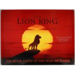 Walt Disney's The Lion King (1994) British Quad film poster, artwork by Brian Bysouth, rolled,