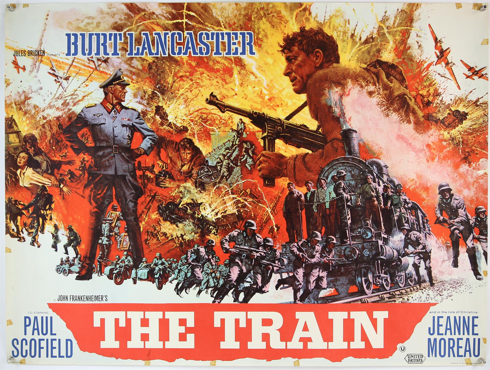 Three British Quad film posters, The Train, Rio Conchos, and Major Dundee, rolled, - Image 3 of 3