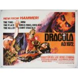 Dracula A.D. 1972 (1972) British Quad film poster, starring Peter Cushing & Christopher Lee,