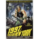 Escape From New York (1981) Italian film poster, directed by John Carpenter, folded.