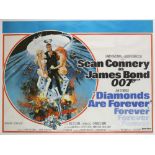 James Bond Diamonds Are Forever (1971) British Quad film poster, starring Sean Connery,