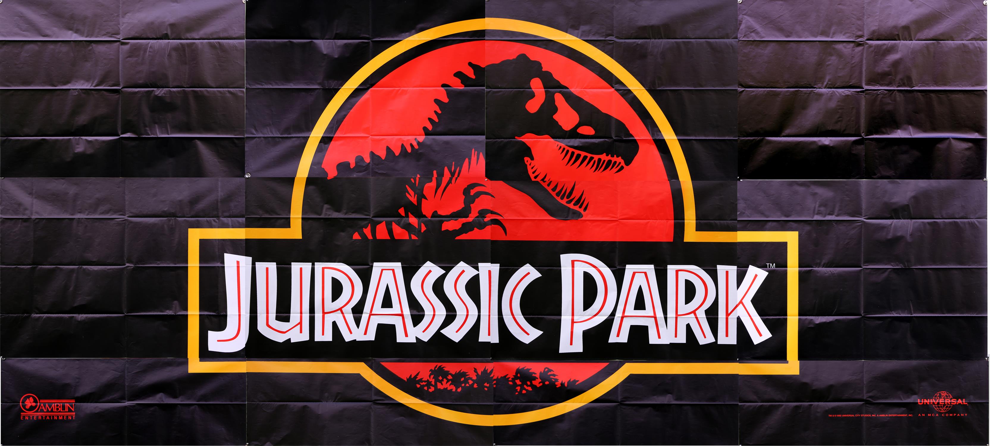 Jurassic Park (1992) English Billboard poster, from the Steven Spielberg classic, folded,
