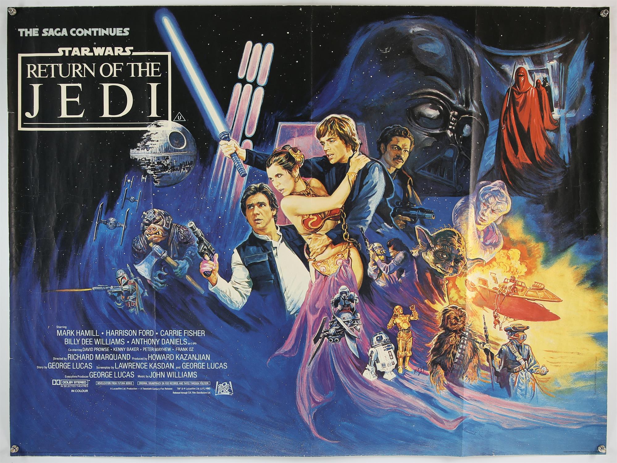 Star Wars The Return Of The Jedi (1983) British Quad film poster, artwork by Josh Kirby,