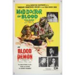 Mad Doctor of Blood Island and Blood Demon (1969) US One Sheet film poster for the Filipino horror,