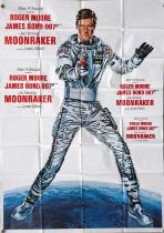 James Bond Moonraker (1979) International Special film poster, starring Roger Moore, folded,