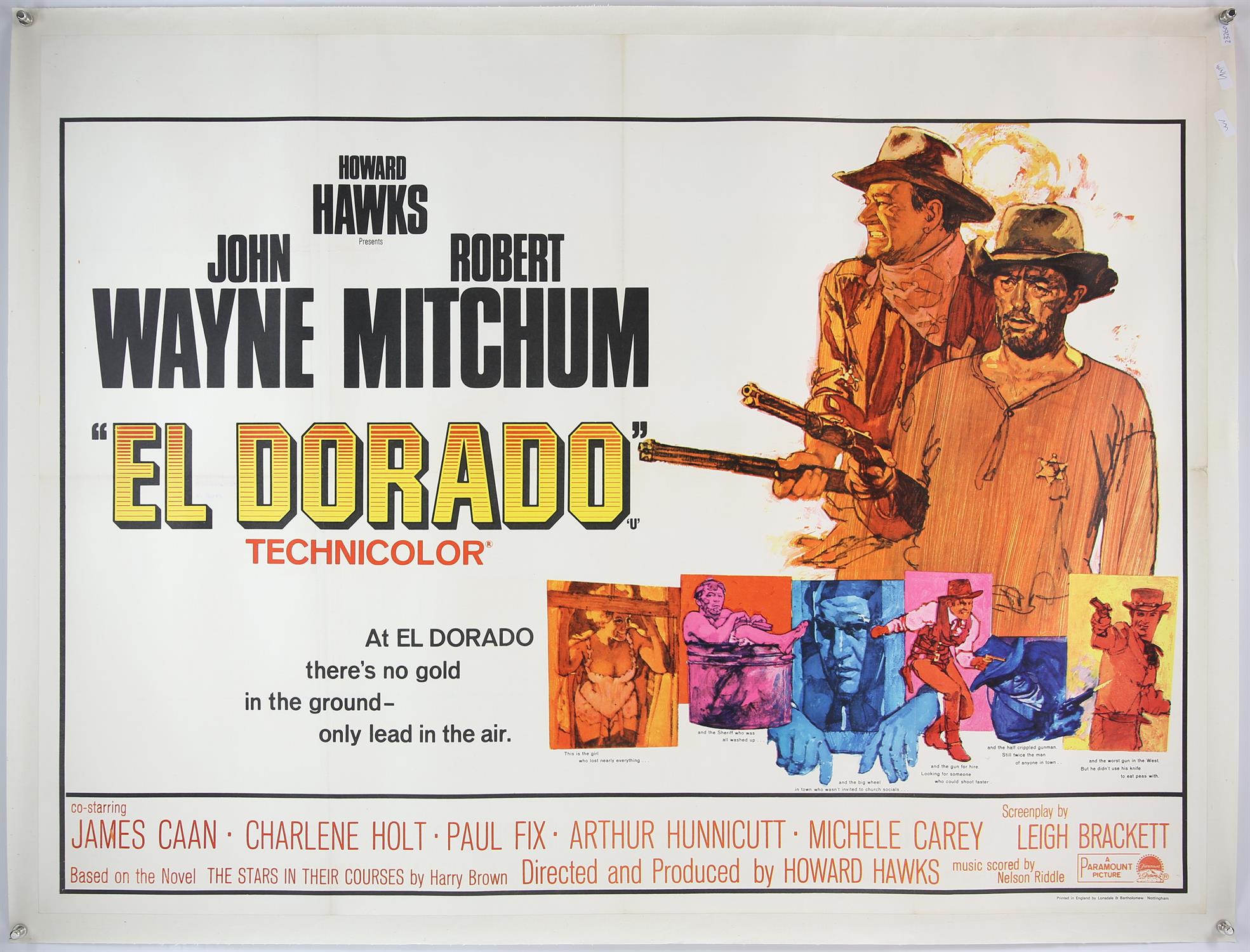 El Dorado (1966) British Quad film poster, starring John Wayne, linen backed, 30 x 40 inches.