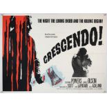 Crescendo (1970) British Quad film poster, Hammer Horror starring Stefanie Powers, folded,