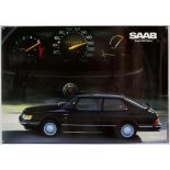 Saab 900 Turbo c1979 original factory poster, rolled, approx 39 x28 inches.