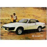 Triumph TR7 c 1975 original factory poster, rolled, approx 39 x 28 inches.