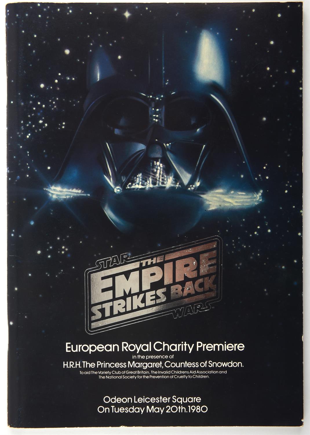 Star Wars The Empire Strikes Back (1980) European Royal Charity Premiere brochure from Odeon