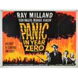 Panic in the Year Zero (1962) British Quad film poster, directed by Ray Milland, folded,