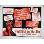 Funeral In Berlin (1967) British Quad film poster, Review style, linen backed, 30 x 40 inches.