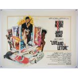 James Bond Live And Let Die (1973) British Quad film poster, starring Roger Moore, linen backed,