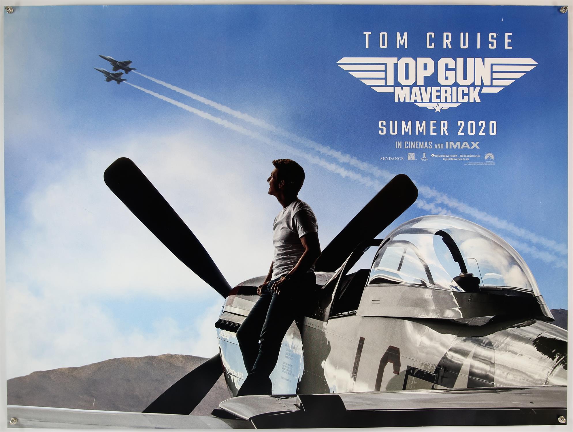 Top Gun: Maverick (2022) British Quad film poster, double sided, rolled, 30 x 40 inches.