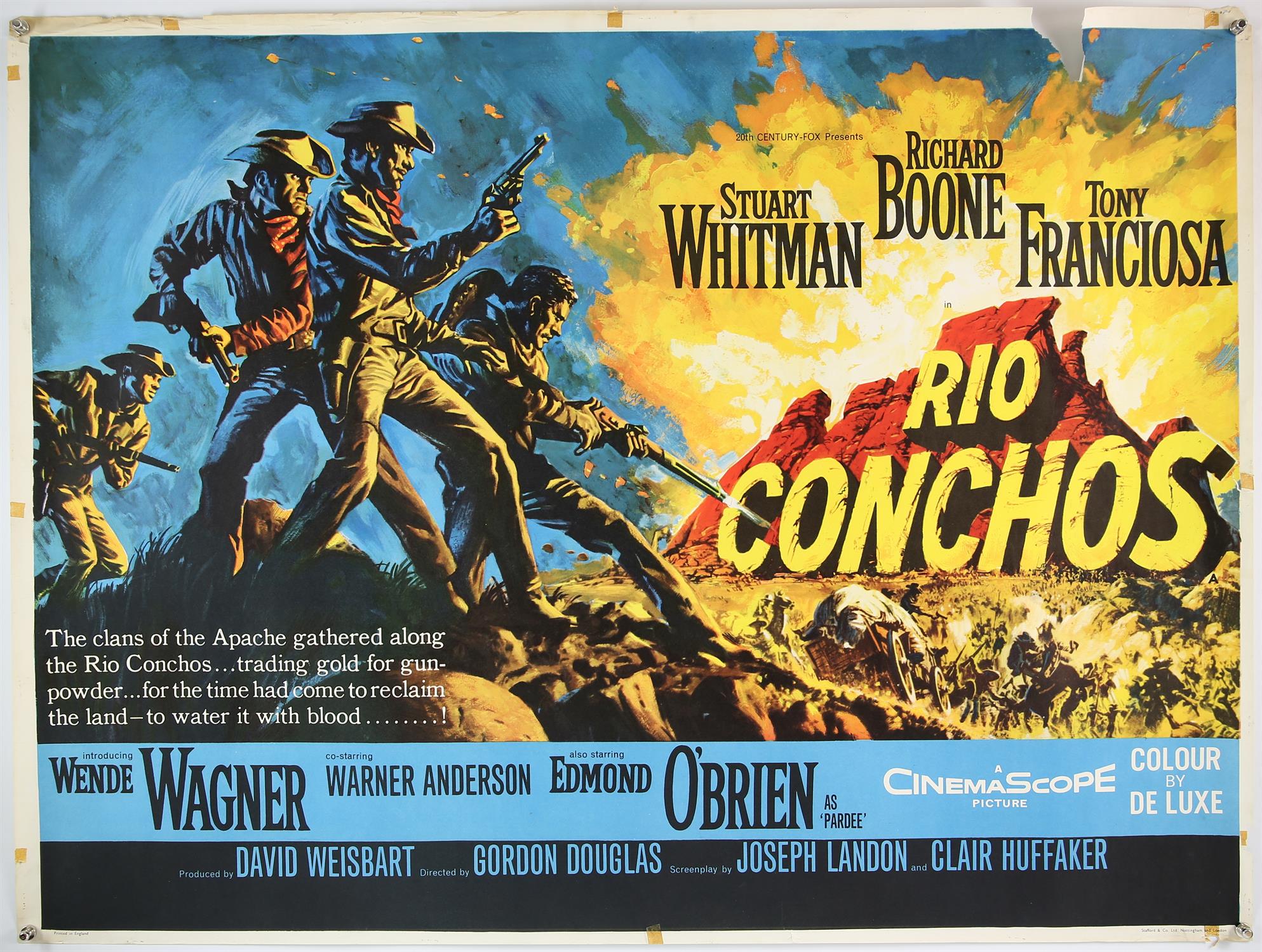 Three British Quad film posters, The Train, Rio Conchos, and Major Dundee, rolled,