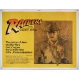 Raiders of the Lost Ark (1981) British Quad film poster, artwork by Richard Amsel,