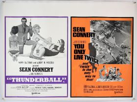 James Bond Thunderball / You Only Live Twice (R-1968) British Quad film poster, linen backed,