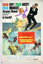 James Bond On Her Majesty's Secret Service (1969) US One Sheet film poster, Style B, folded,