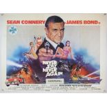 James Bond Never Say Never Again (1983) British Quad film poster, starring Sean Connery,