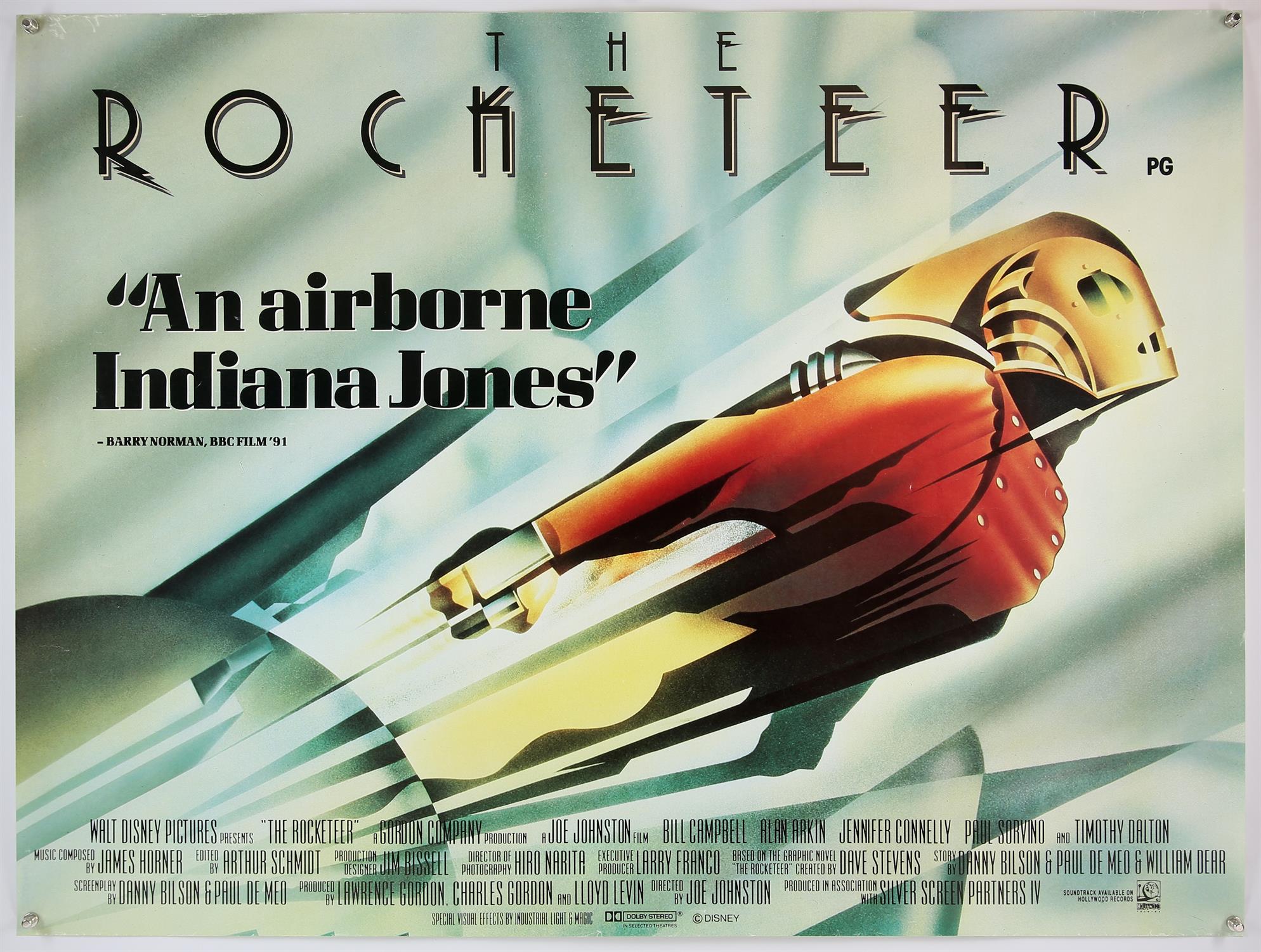 The Rocketeer (1991) British Quad teaser film poster, Disney, rolled, 30 x 40 inches.