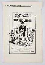 James Bond Live and Let Die (1973) US Pressbook, single fold line, no cuts, 11 x 17 inches.