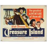 Walt Disney's Treasure Island (1950) US Half Sheet film poster, folded, 22 x 28 inches.