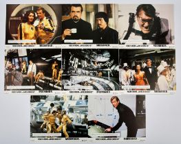 James Bond Moonraker (1979) Set of 8 front of house cards, 10 x 8 inches (8).