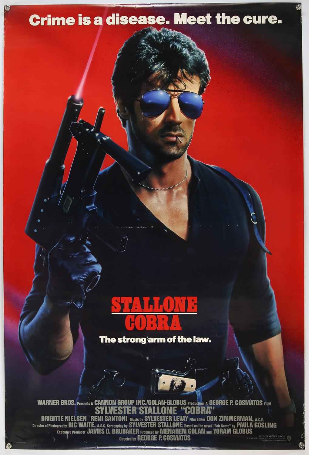 Cobra (1986) One Sheet film poster, single fold, 27 x 40 inches.