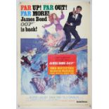 James Bond On Her Majesty's Secret Service (1969) One Sheet film poster, Style B, paper backed,