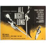 All Night Long (1962) British Quad film poster for the British noir set in the London Jazz scene