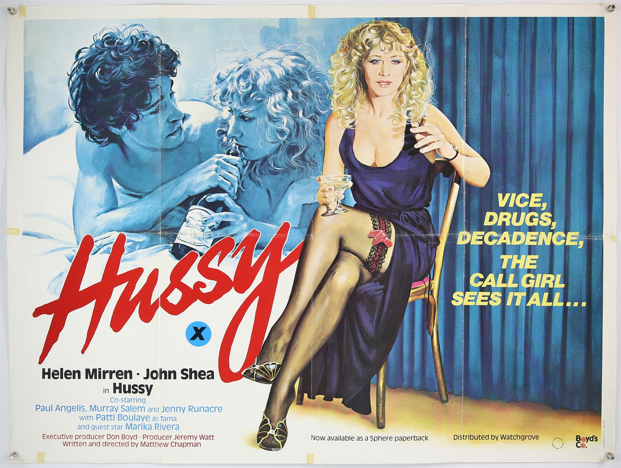 Hussy (1980) and Nutcracker (1982) British Quad film posters for the British dramas with the former