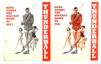 James Bond Thunderball (1965) Two Original fold out Synopsis, 20 x 26 cm (2).